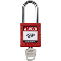 Velocity Lockout Padlock, Red, Keyed Different, Nylon, 1-1/2" Width M & M Nord Ouest Inc