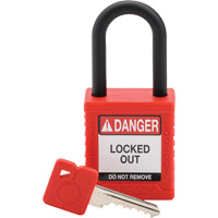 Velocity Safety Lockout Padlock, Red, Keyed Different, Nylon, 1-1/2" Width M & M Nord Ouest Inc