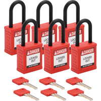 Velocity Lockout Padlocks, Red, Keyed Alike, Nylon, 1-1/2" Width M & M Nord Ouest Inc