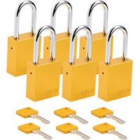 Lockout Padlock, Safety Padlock, Keyed Different, Aluminum, 1-1/2" Width M & M Nord Ouest Inc