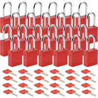 Lockout Padlock, Safety Padlock, Keyed Different, Aluminum, 1-1/2" Width M & M Nord Ouest Inc