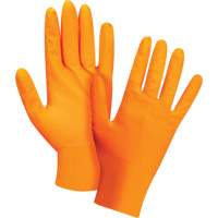 Heavyweight Tactile Grip Examination Gloves, Small, Nitrile, 8-mil, Powder-Free, Orange M & M Nord Ouest Inc