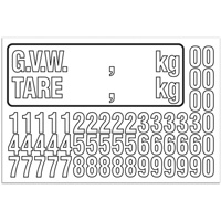 Trousse de num&eacute;rotation de la masse brute du v&eacute;hicule (MBV) pour camion, Num&eacute;ros/lettres/ponctuation assortis, Blanc M & M Nord Ouest Inc