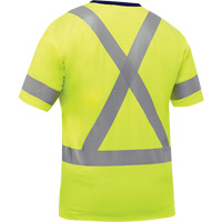 Chemise &agrave; manches courtes et X au dos Bisley, Poly-coton, Petit, Jaune lime haute visibilit&eacute; M & M Nord Ouest Inc