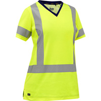 Chemise &agrave; manches courtes et X au dos Bisley pour femmes, Poly-coton, Petit, Jaune lime haute visibilit&eacute; M & M Nord Ouest Inc
