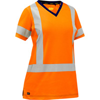 Chemise &agrave; manches courtes et X au dos Bisley pour femmes, Poly-coton, Petit, Orange haute visibilit&eacute; M & M Nord Ouest Inc