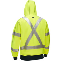 Bisley&reg; X-Back Full Zip Hooded Sweatshirt with Sherpa Lining, Small, High Visibility Lime-Yellow M & M Nord Ouest Inc