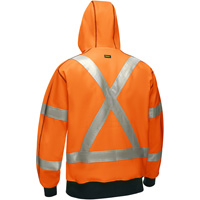Bisley&reg; X-Back Full Zip Hooded Sweatshirt with Sherpa Lining, Small, High Visibility Orange M & M Nord Ouest Inc