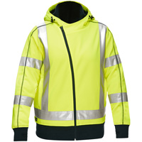 Bisley&reg; X-Back Women's Contoured Full Zip Hooded Sweatshirt with Sherpa Lining, Small, High Visibility Lime-Yellow M & M Nord Ouest Inc