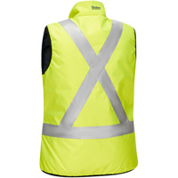 Bisley&reg; X-Back Women's Contoured Reversible Puffer Vest, High Visibility Lime-Yellow, Small, Polyester M & M Nord Ouest Inc