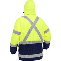 Bisley&reg; X-Back Extreme Cold Jacket with Navy Bottom, Polyester, High Visibility Lime-Yellow, Small M & M Nord Ouest Inc