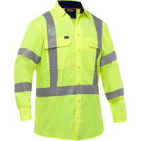 Bisley&reg; X-Back Long Sleeve Work Shirt with X-Airflow, Poly-Cotton, Small, High Visibility Lime-Yellow M & M Nord Ouest Inc