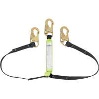 SA-64000-4 Shock Absorbing Lanyard, 4', Snap Hook Center, Snap Hook Leg Ends, Polyester M & M Nord Ouest Inc