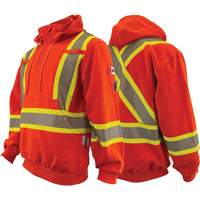Atlas Guardian&reg; FR/AR Quarter-Zip Hoodies, Men's, X-Small, High Visibility Orange, 18 cal/cm² M & M Nord Ouest Inc