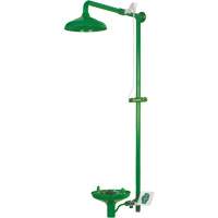 Douche combin&eacute;e pour laboratoire avec cuvette ouverte en ABS, Montage mural M & M Nord Ouest Inc