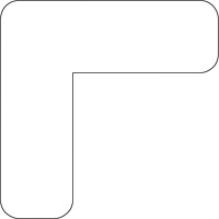 Formes pour le marquage des planchers, L, 7" lo x 3,5" la, Blanc, Vinyle M & M Nord Ouest Inc