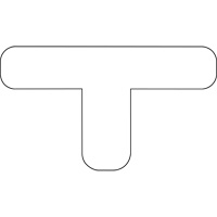 Formes pour le marquage des planchers, T, 9,5" lo x 6,5" la, Blanc, Vinyle M & M Nord Ouest Inc