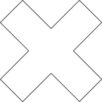 Formes pour le marquage des planchers, Croix, 9,5" lo x 3,5" la, Blanc, Vinyle M & M Nord Ouest Inc