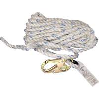 Cordage de s&eacute;curit&eacute; verticale avec mousqueton de 3/4" et cosse cœur M & M Nord Ouest Inc