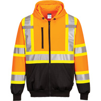 Contrast-Striped Safety Hoodie, Small, Black/High Visibility Orange M & M Nord Ouest Inc