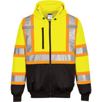 Contrast-Striped Safety Hoodie, Small, Black/High Visibility Lime-Yellow M & M Nord Ouest Inc