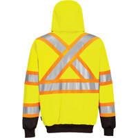 Contrast-Striped Safety Hoodie, Small, Black/High Visibility Lime-Yellow M & M Nord Ouest Inc
