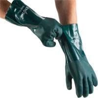 Gants verts &agrave; double enduit, 14" lo, PVC, Doublure en Jersey de coton, 70 mils M & M Nord Ouest Inc