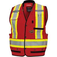 6678 High-Visibility Antimicrobial Mesh-Back Surveyor Vest, Red, Small, Polyester M & M Nord Ouest Inc