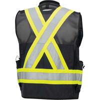 6679 High-Visibility Antimicrobial Mesh-Back Surveyor Vest, Black, Small, Polyester M & M Nord Ouest Inc