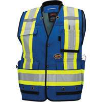 6681 High-Visibility Antimicrobial Mesh-Back Surveyor Vest, Royal Blue, Small, Polyester M & M Nord Ouest Inc