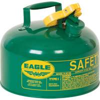 Bidon de s&eacute;curit&eacute; pour les combustibles, Type I, Acier galvanis&eacute;, 2 gal. US, Vert, Homologu&eacute; FM/List&eacute; UL/ULC M & M Nord Ouest Inc