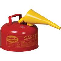 Bidon de s&eacute;curit&eacute; pour les produits inflammables avec entonnoir, Type I, Acier galvanis&eacute;, 2,5 gal. US, Rouge, Homologu&eacute; FM/List&eacute; UL/ULC M & M Nord Ouest Inc