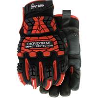 Gants r&eacute;sistants aux chocs rouges Extreme 010R, T-petit, Paume en Microfibre, Poignet Boucle et crochet M & M Nord Ouest Inc