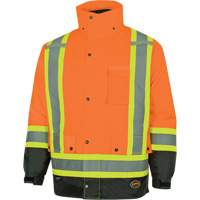 5056 Pioneer&reg; Yukon 7-in-1 Waterproof Winter Safety Parka, Polyester, Black/High Visibility Orange, X-Small M & M Nord Ouest Inc