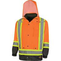 5056 Pioneer&reg; Yukon 7-in-1 Waterproof Winter Safety Parka, Polyester, Black/High Visibility Orange, X-Small M & M Nord Ouest Inc
