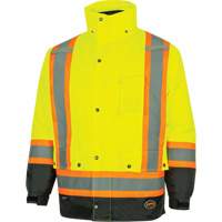 5057 Pioneer&reg; Yukon 7-in-1 Waterproof Winter Safety Parka, Polyester, Black/High Visibility Lime-Yellow, X-Small M & M Nord Ouest Inc