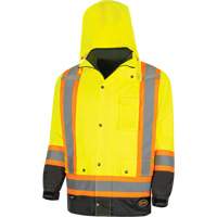 5057 Pioneer&reg; Yukon 7-in-1 Waterproof Winter Safety Parka, Polyester, Black/High Visibility Lime-Yellow, X-Small M & M Nord Ouest Inc