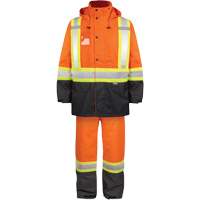 High-Visibility 150-Deniers Rain Suit, Polyester, Small, High Visibility Orange M & M Nord Ouest Inc