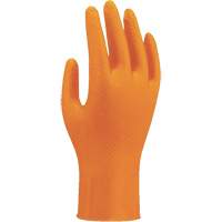 709HVO High-Visibility Disposable Gloves, 7/Small, Nitrile, 8-mil, Powder-Free, Orange M & M Nord Ouest Inc