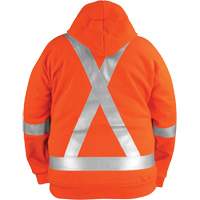 High-Visibility Wind Resistant Zip-Front Sweatshirt with DetachableHood, Men's, Small, High Visibility Orange, 27.7 cal/cm² M & M Nord Ouest Inc