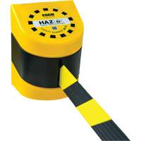 HAZLOK Safety Barrier System, Plastic, Magnetic Mount, 30', Black and Yellow Tape M & M Nord Ouest Inc