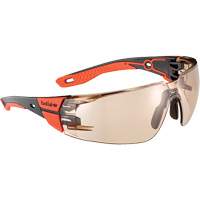 RUSH+ 2.0 M/L Safety Glasses with Black & Red Frame, Copper Lens, Anti-Fog/Anti-Scratch, ANSI Z87+ M & M Nord Ouest Inc