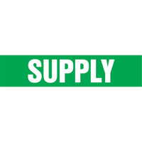 Marqueurs de tuyau "Supply", Autocollant, 4" h x 24" la, Blanc/vert M & M Nord Ouest Inc