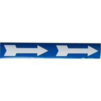 Marqueurs de tuyau avec fl&egrave;ches, Autocollant, 4" h x 12" la, Blanc/bleu M & M Nord Ouest Inc