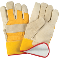 Abrasion-Resistant Winter-Lined Fitters Gloves, Large, Grain Cowhide Palm, Foam Fleece Inner Lining SM611R | M & M Nord Ouest Inc