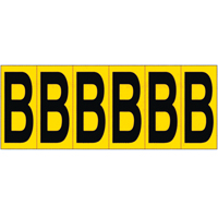 Repères adhésifs à lettres individuelles, B, 2-15/16" h, Noir sur jaune SR591 | M & M Nord Ouest Inc