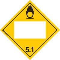 Oxidizer TDG Placard, Adhesive Vinyl M & M Nord Ouest Inc