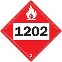 Plaque-étiquette TMD 1202 pour liquide inflammable huile combustible, Vinyle adhésif SS825 | M & M Nord Ouest Inc