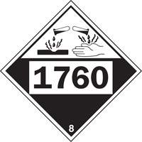 Plaque-étiquette TMD 1760 pour matériaux corrosifs phosphate d'aluminium, Plastique SS837 | M & M Nord Ouest Inc