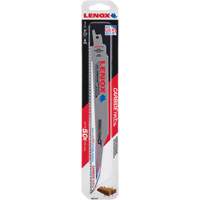 Lame de scie alternative pour d&eacute;molitions, Carbure, 6 Dents par pouce, 9" lo x 1" la M & M Nord Ouest Inc